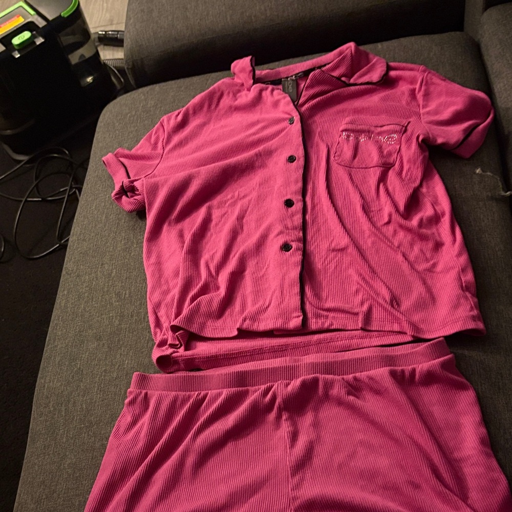 Vibrant Pink Kids Pajama Set
